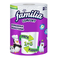 Полотенца бумажные FAMILIA  COMFORT 2СЛ 1=5 (54 метра)