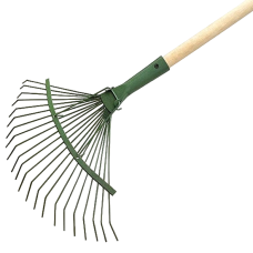 Комплект: Грабли веерные проволочные 22 зуба + Черенок