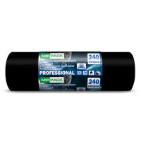 Мусорные мешки 240л / 10шт. Mirpack Professional ПВД 35мкм черные 