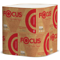 Бумага туалетная листовая V-сложения Focus Premium, 2хслойная, арт.5049979
