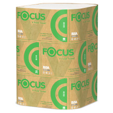 Полотенца бумажные FOCUS ECO (Фокус эко) V-СЛ.1СЛ.23*23/250