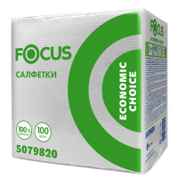 Салфетки белые декоративные FOCUS (Фокус) 24х24 1слойные